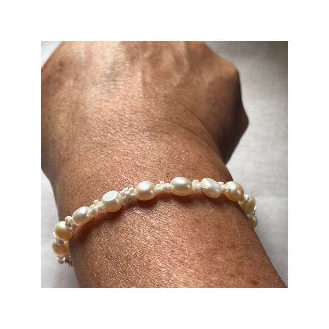 Bracelet Lys Fait Main - Perles Miyuki & Perles d'eau douce