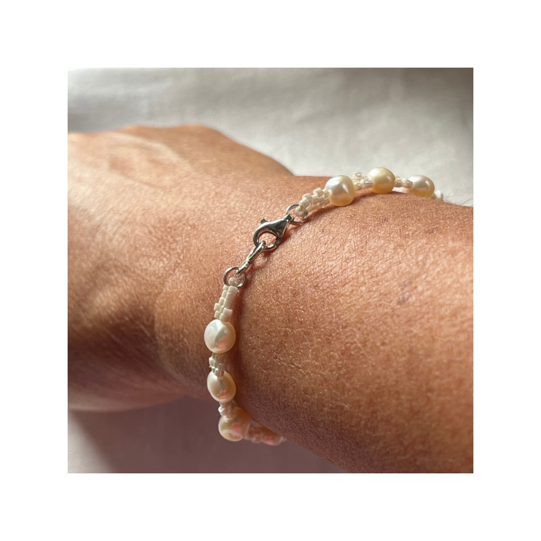Bracelet Lys Fait Main - Perles Miyuki & Perles d'eau douce