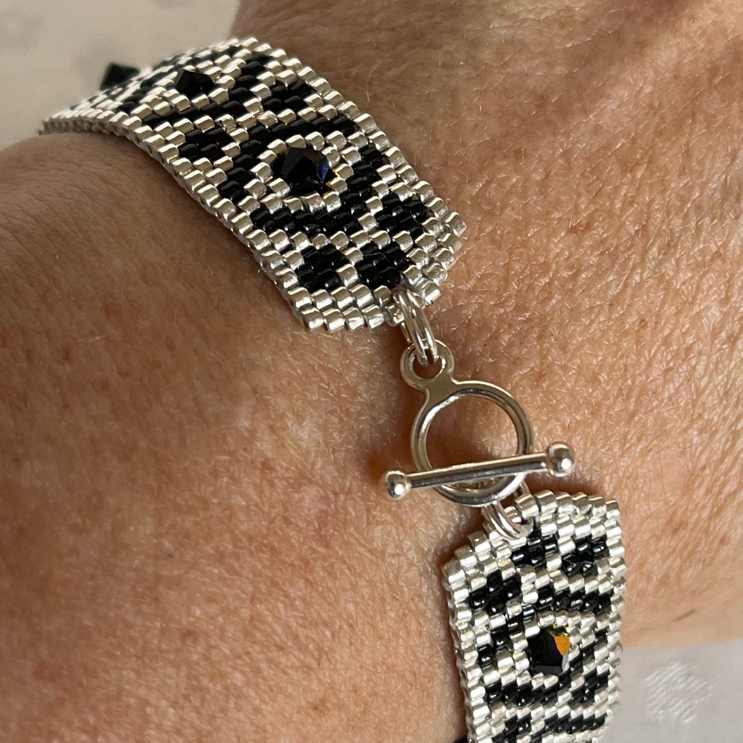 Bracelet Coeur de Marie Fait Main Tissé - Perles Miyuki & Cristaux Swarovski