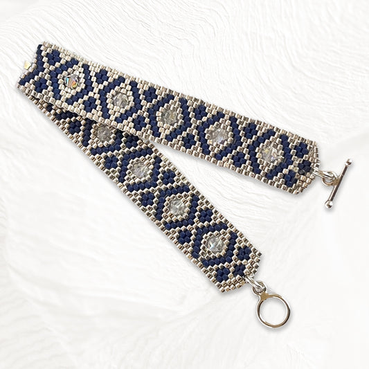 Bracelet Coeur de Marie Artisanal Perles Miyuki & Cristaux Swarovski