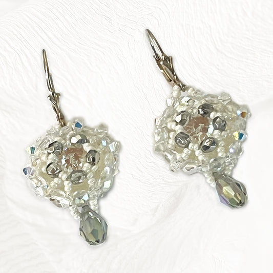 Boucles d'oreilles Anémone Faites Main - Perles Miyuki & Cristal Swarowski & Perles de Bohème